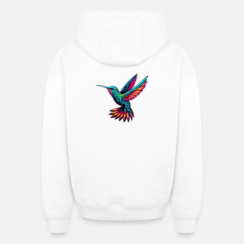 Colibri - Sweat à capuche unisexe zippé oversize épais SPREAD - blanc