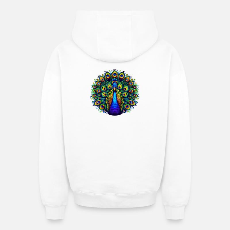 Paon - Sweat à capuche unisexe zippé oversize épais SPREAD - blanc