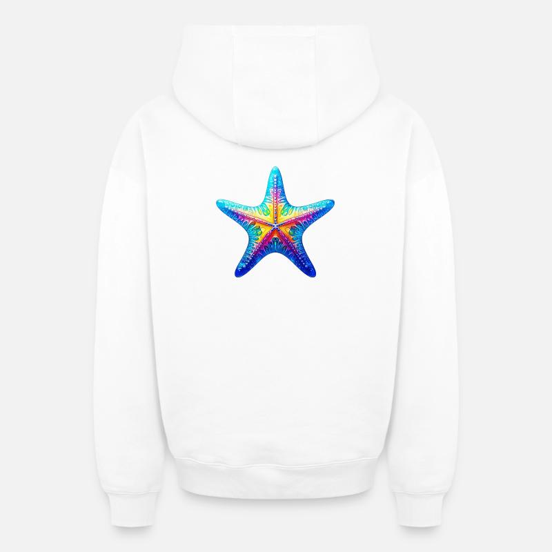Étoile de mer - Sweat à capuche unisexe zippé oversize épais SPREAD - blanc