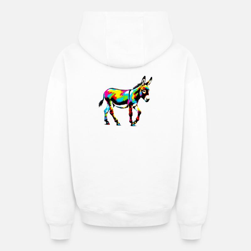 Mule âne - Sweat à capuche unisexe zippé oversize épais SPREAD - blanc