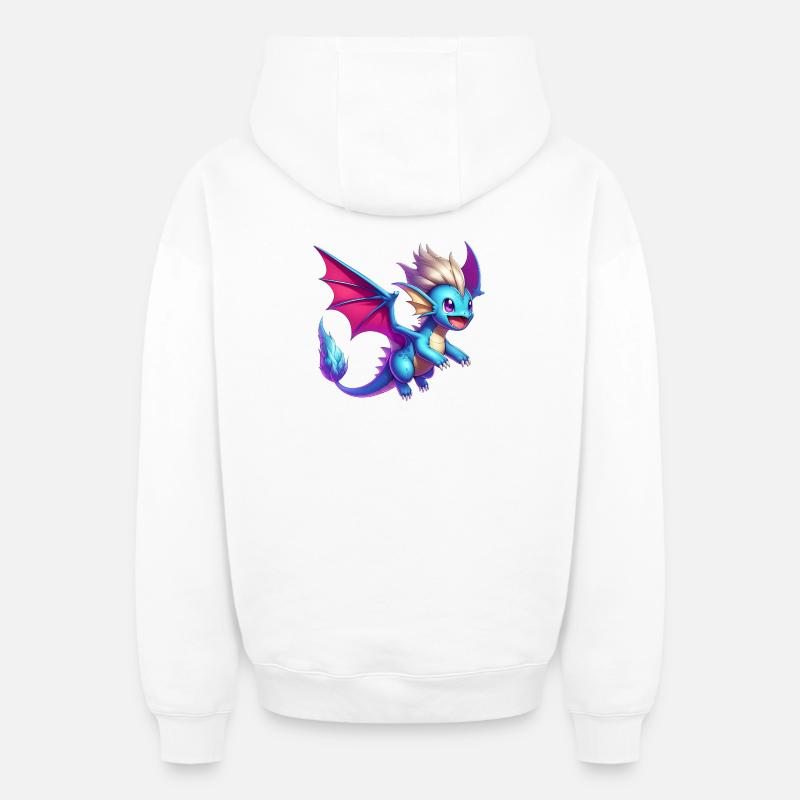 Dragon - Sweat à capuche unisexe zippé oversize épais SPREAD - blanc