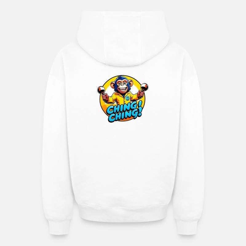Ching Ching - Oversized Heavyweight Unisex Zip Hoodie - Weiß