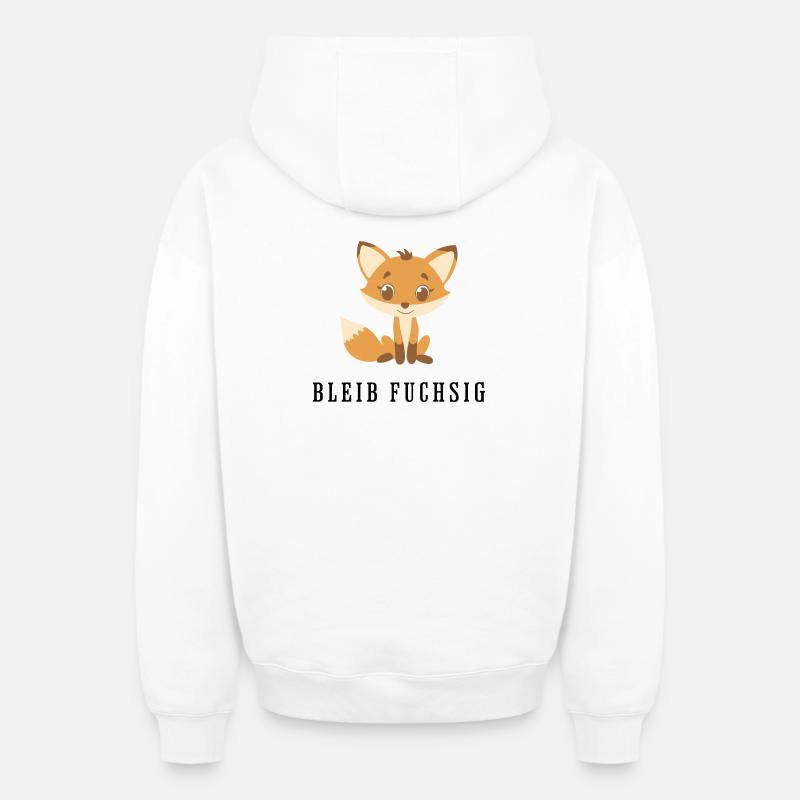Ami renard câlin - Sweat à capuche unisexe zippé oversize épais SPREAD - blanc