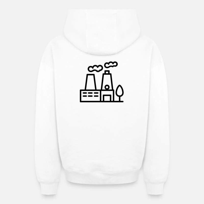usine écologique - Sweat à capuche unisexe zippé oversize épais SPREAD - blanc
