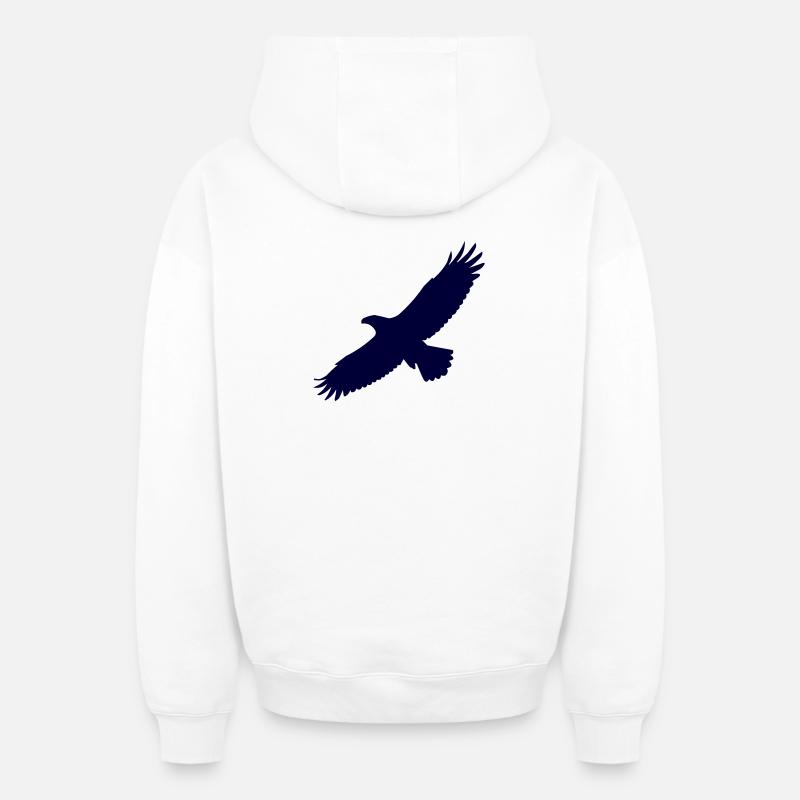 Aigle - Sweat à capuche unisexe zippé oversize épais SPREAD - blanc