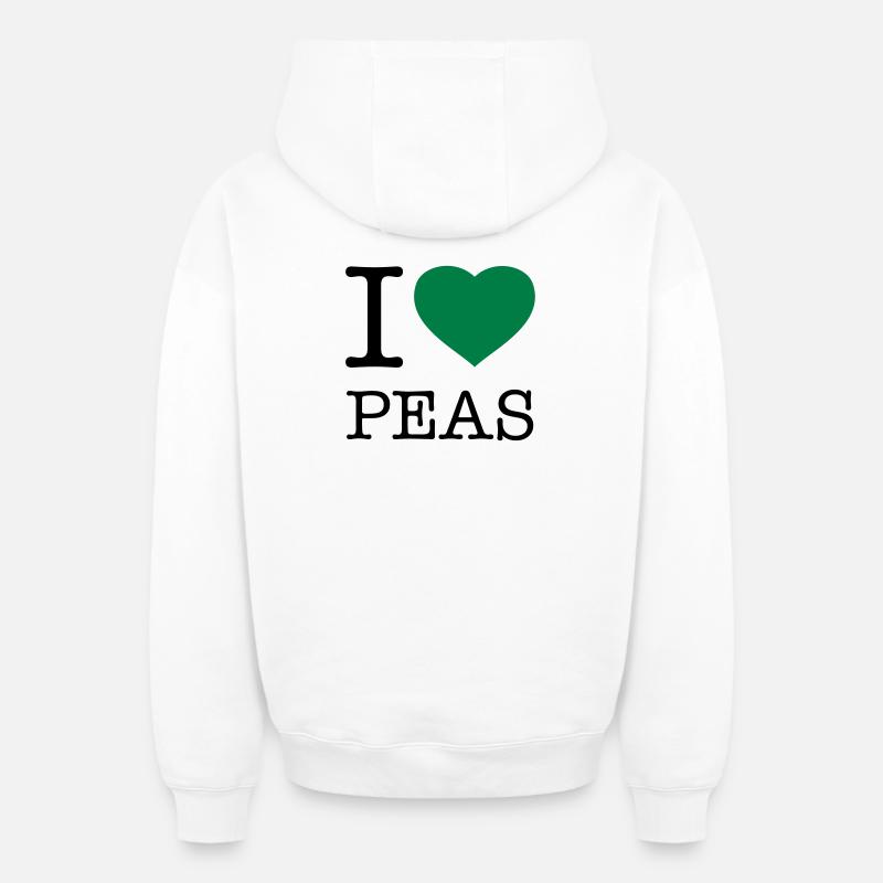 J’AIME LES POIS Erbsen - Sweat à capuche unisexe zippé oversize épais SPREAD - blanc
