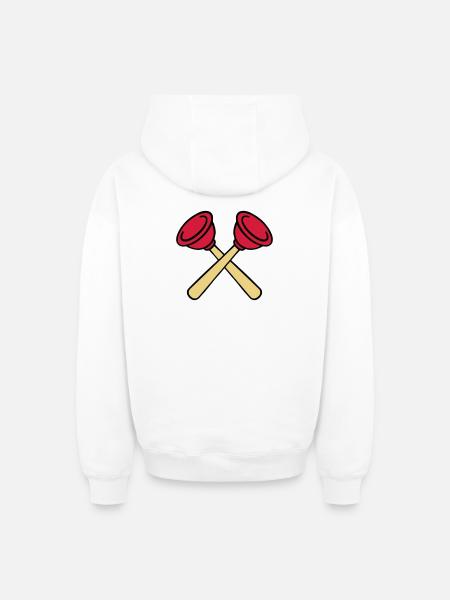 Pömpel gekreuzt - Oversized Heavyweight Unisex Zip Hoodie - Weiß