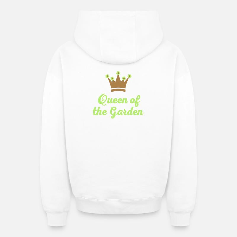 jardin - Sweat à capuche unisexe zippé oversize épais SPREAD - blanc