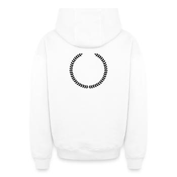 Laurel wreath - Oversized Heavyweight Unisex Zip Hoodie - white - Back - AI Model Male 178 light (178cm)