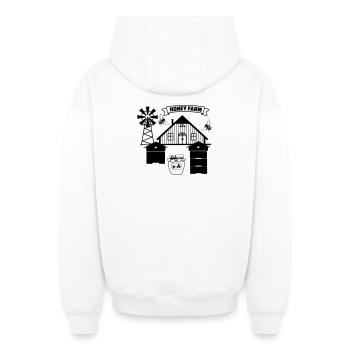 Ferme de miel avec des fleurs colorées - Sweat à capuche unisexe zippé oversize épais SPREAD - blanc - Dos - AI Model Male 178 light (178cm)