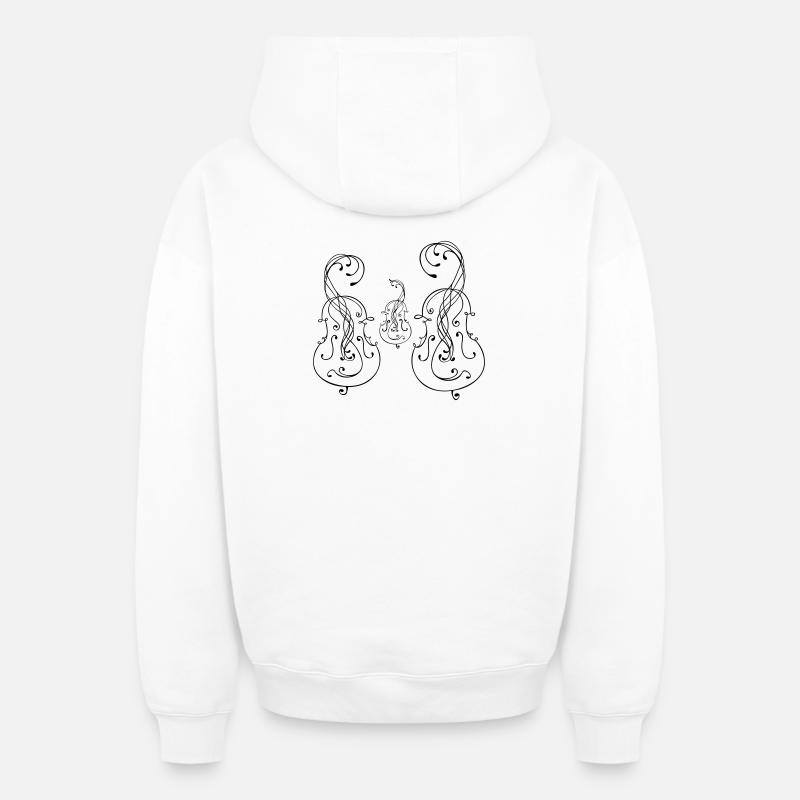 Famille de violoncelles - Sweat à capuche unisexe zippé oversize épais SPREAD - blanc