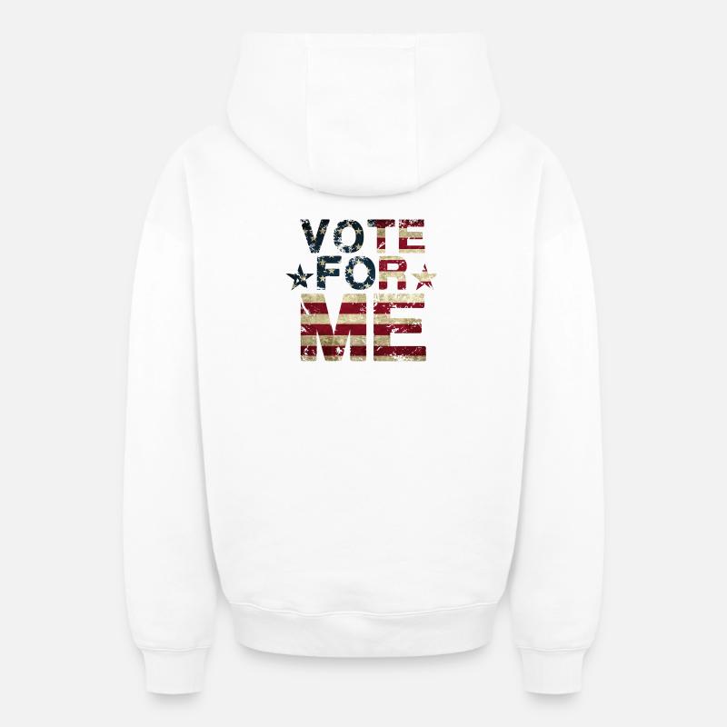 Vote for ME - Sweat à capuche unisexe zippé oversize épais SPREAD - blanc