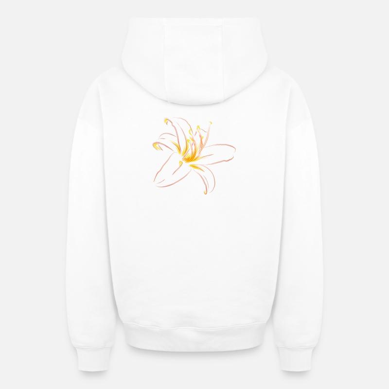 LYS ROSE CLAIR - Sweat à capuche unisexe zippé oversize épais SPREAD - blanc