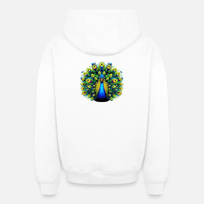 Paon - Sweat à capuche unisexe zippé oversize épais SPREAD - blanc