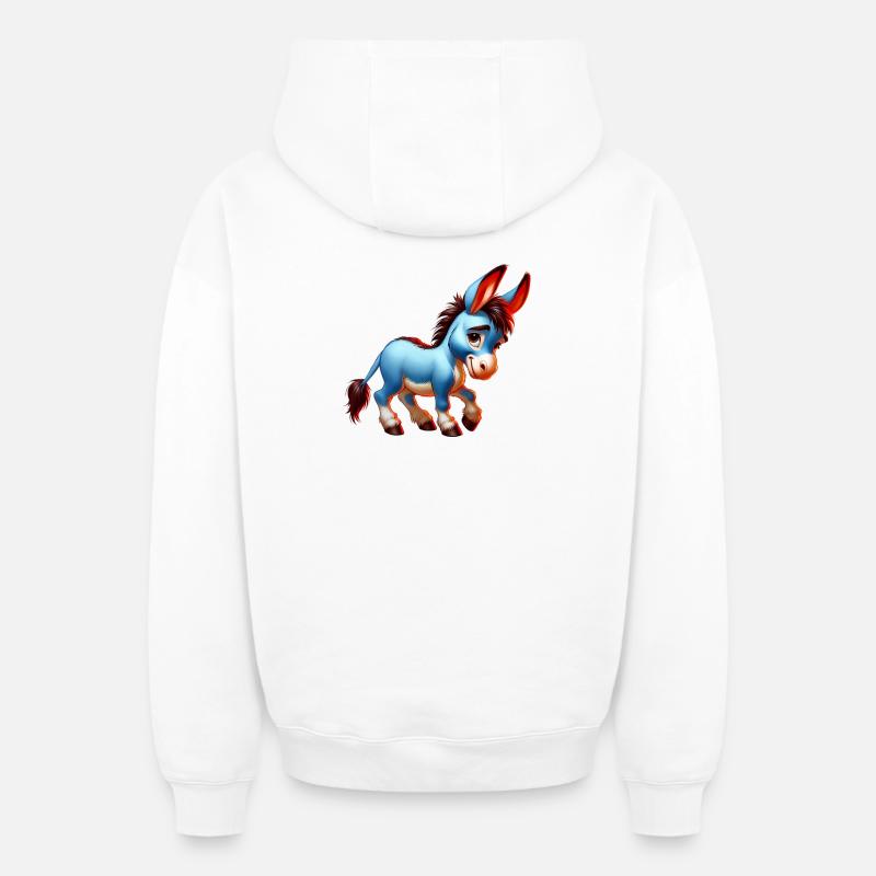 Mule âne - Sweat à capuche unisexe zippé oversize épais SPREAD - blanc