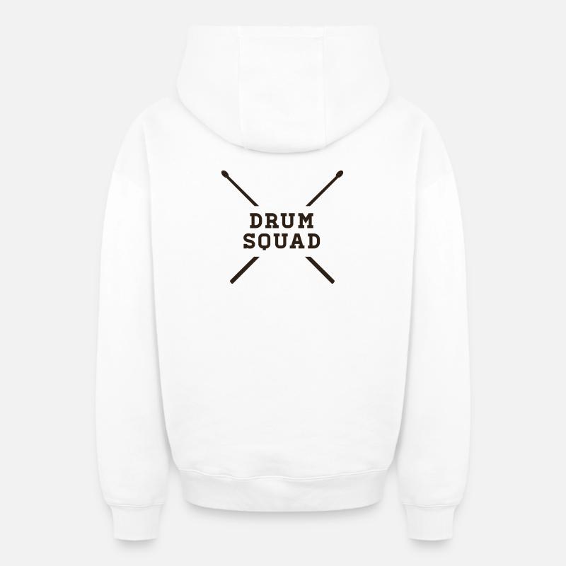 Escouade DRUM - Sweat à capuche unisexe zippé oversize épais SPREAD - blanc