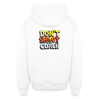 Nicht auf den Trainer schießen - Oversized Heavyweight Unisex Zip Hoodie - Weiß - Hinten - AI Model Male 178 light (178cm)
