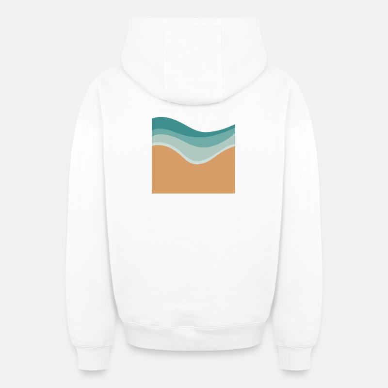 Plage minimale - Sweat à capuche unisexe zippé oversize épais SPREAD - blanc