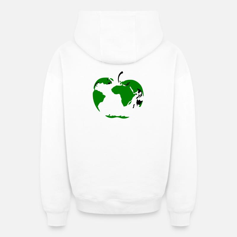 Globe Apple - Sweat à capuche unisexe zippé oversize épais SPREAD - blanc