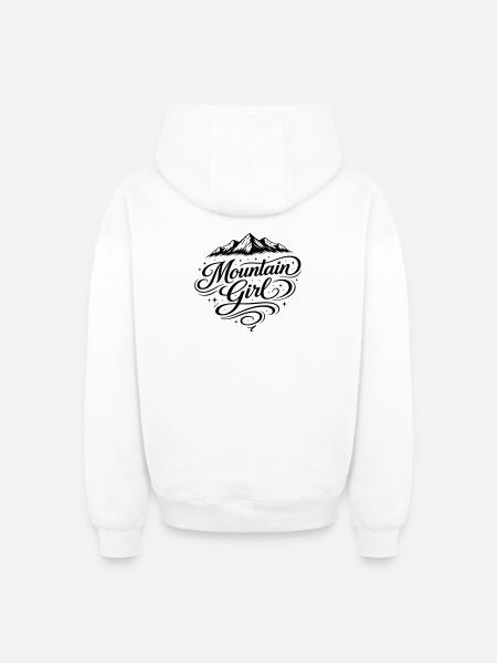 Mountain Girl Berge - Oversized Heavyweight Unisex Zip Hoodie - Weiß