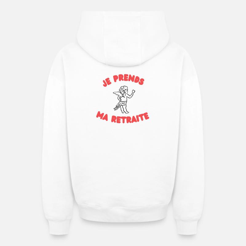 Cupidon Démissionne - Sweat à capuche unisexe zippé oversize épais SPREAD - blanc