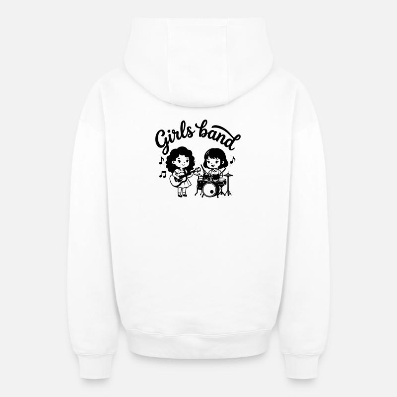 groupe féminin - Sweat à capuche unisexe zippé oversize épais SPREAD - blanc