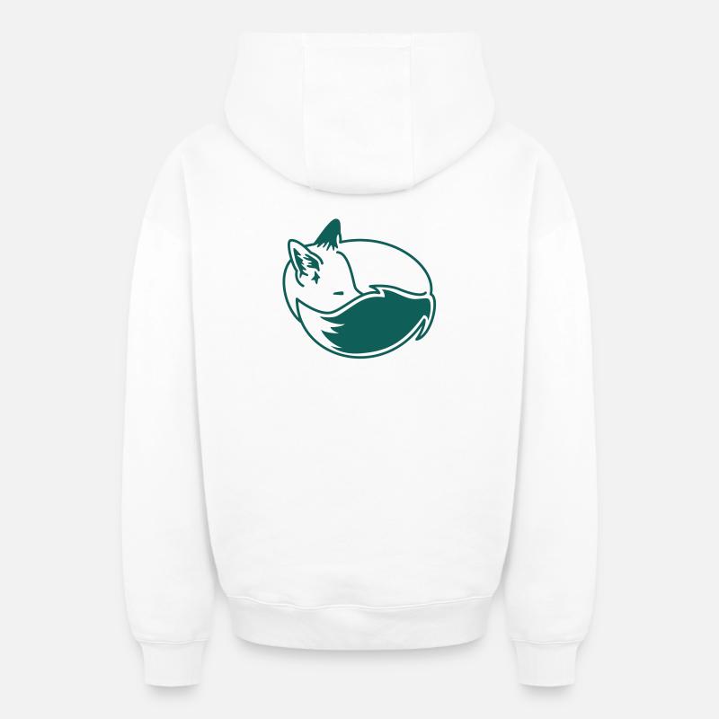 Foxy - Firefox - Sweat à capuche unisexe zippé oversize épais SPREAD - blanc