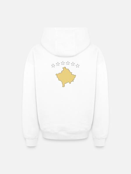kosovo - Oversized Heavyweight Unisex Zip Hoodie - Weiß