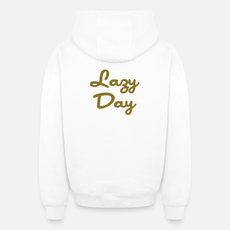 Lazy Day - Sweat à capuche unisexe zippé oversize épais SPREAD - blanc