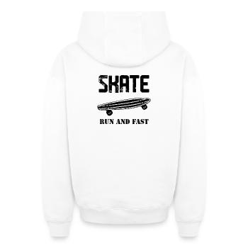 T-shirt skate run and fast gift idea - Oversized Heavyweight Unisex Zip Hoodie - white - Back - AI Model Male 178 light (178cm)