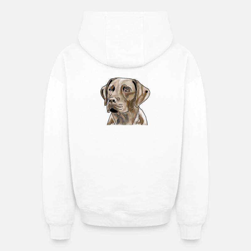 Labrador - Sweat à capuche unisexe zippé oversize épais SPREAD - blanc
