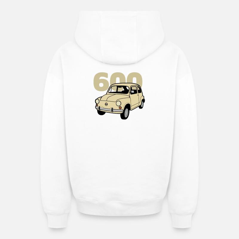 600 beige v2 - Sweat à capuche unisexe zippé oversize épais SPREAD - blanc