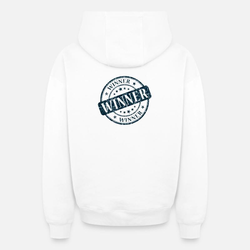 Gewinner, Gewinner, Beste, Gewinner, Beste - Oversized Heavyweight Unisex Zip Hoodie - Weiß