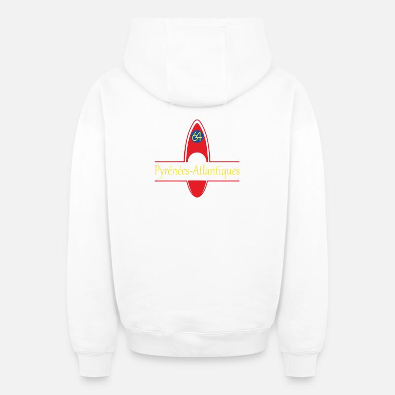 Pyrénées Atlantiques - Sweat à capuche unisexe zippé oversize épais SPREAD - blanc