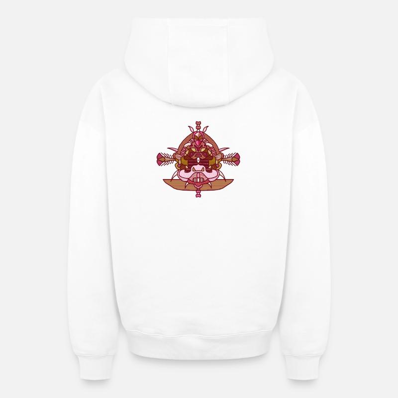 Tatouage couleur - Sweat à capuche unisexe zippé oversize épais SPREAD - blanc