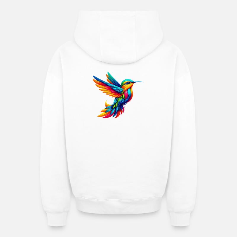 Colibri - Sweat à capuche unisexe zippé oversize épais SPREAD - blanc