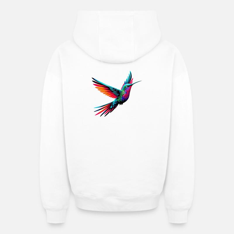 Colibri - Sweat à capuche unisexe zippé oversize épais SPREAD - blanc