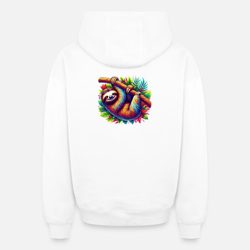 Paresse - Sweat à capuche unisexe zippé oversize épais SPREAD - blanc