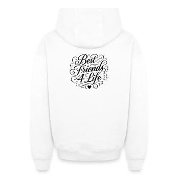 Beste Freunde Fürs Leben - Oversized Heavyweight Unisex Zip Hoodie - Weiß - Hinten - AI Model Male 178 light (178cm)
