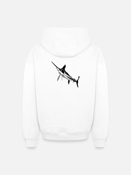 Speerfisch - Oversized Heavyweight Unisex Zip Hoodie - Weiß