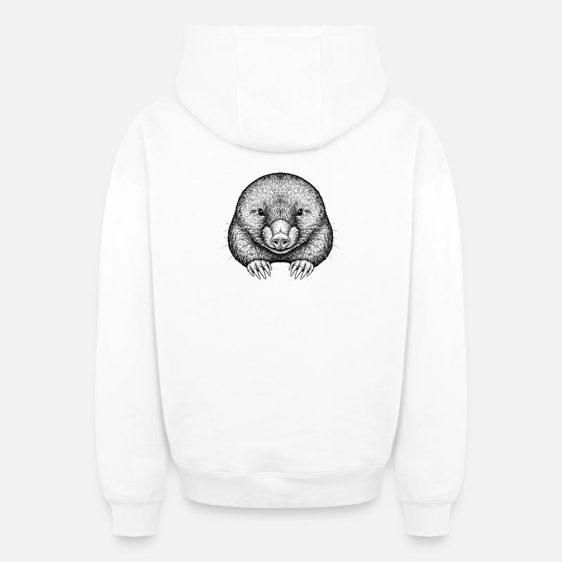 Taupe - Sweat à capuche unisexe zippé oversize épais SPREAD - blanc