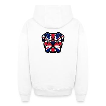 Union Jack Bulldoggen-Porträt - Oversized Heavyweight Unisex Zip Hoodie - Weiß - Hinten - AI Model Male 178 light (178cm)