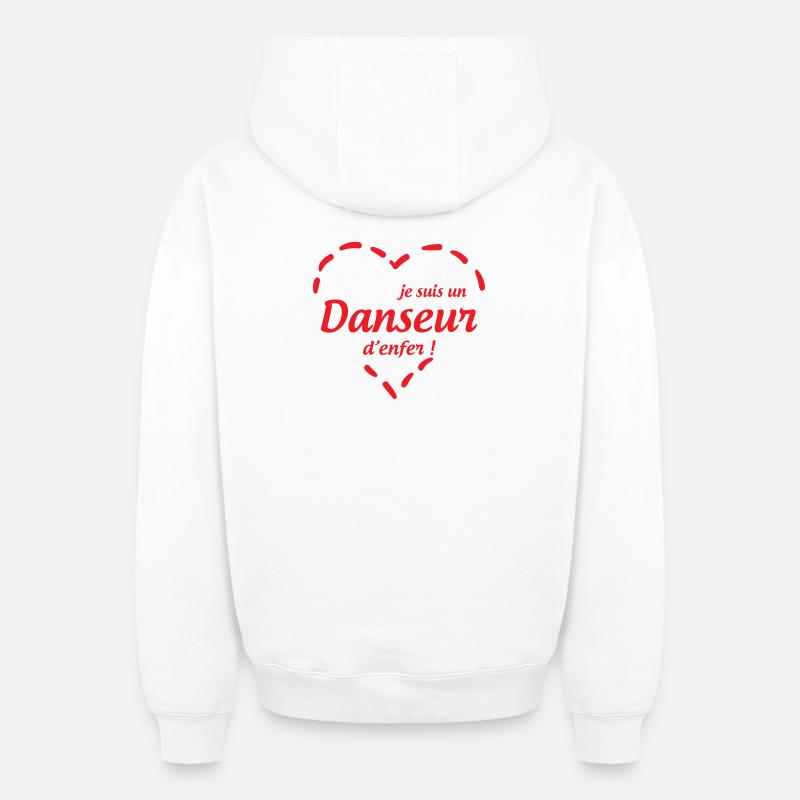 Je suis un danseur d’enfer - Sweat à capuche unisexe zippé oversize épais SPREAD - blanc