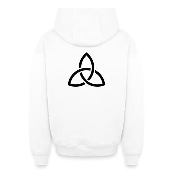 Celtic Knot - Oversized Heavyweight Unisex Zip Hoodie - white - Back - AI Model Male 178 light (178cm)