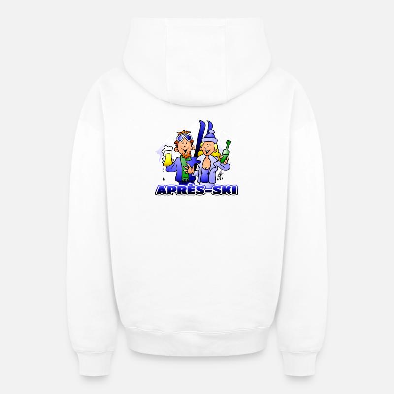 Après-ski - Sweat à capuche unisexe zippé oversize épais SPREAD - blanc