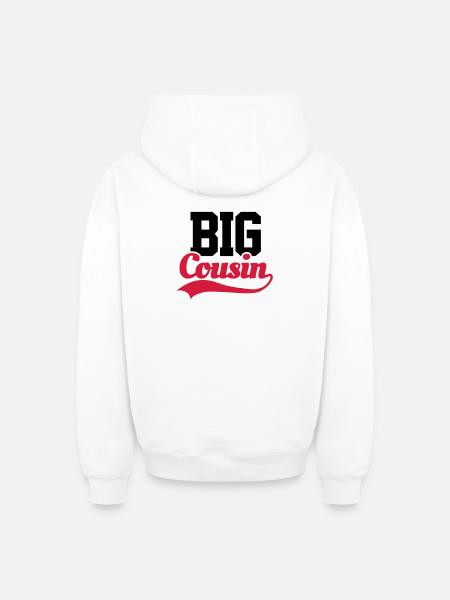 Big Cousin - Oversized Heavyweight Unisex Zip Hoodie - white