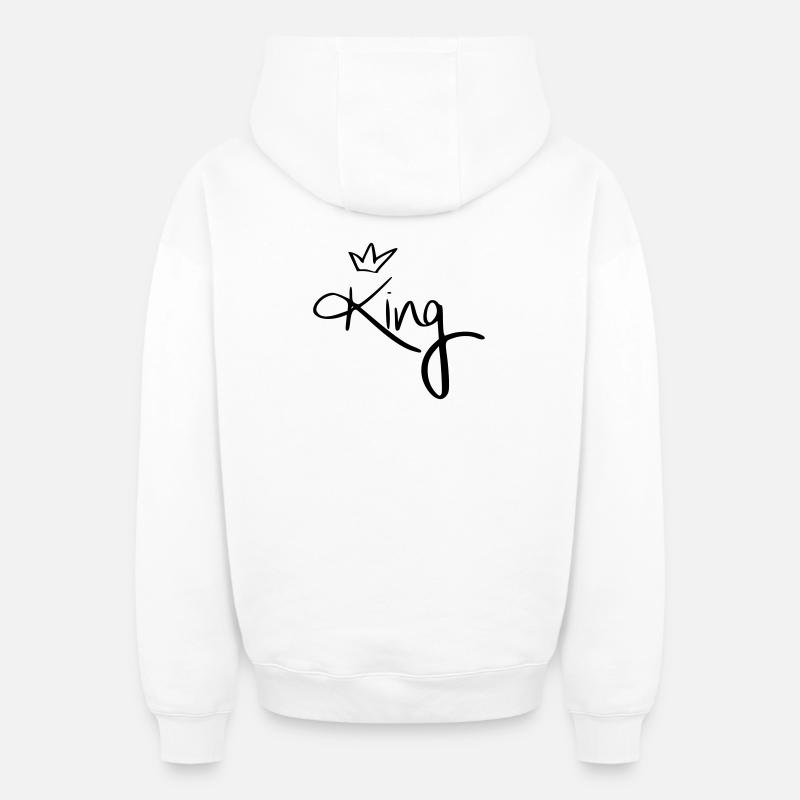 Roi. - Sweat à capuche unisexe zippé oversize épais SPREAD - blanc