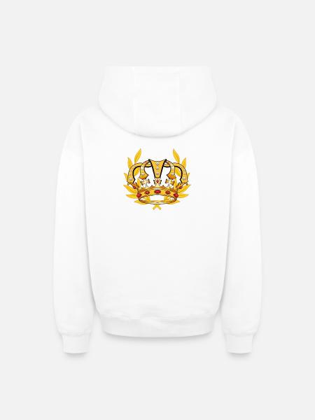 Crown King Majesty Royal Prince - Oversized Heavyweight Unisex Zip Hoodie - white