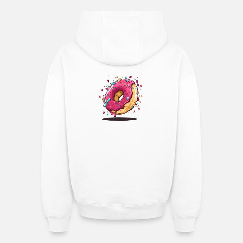 Conception de beignets - Sweat à capuche unisexe zippé oversize épais SPREAD - blanc