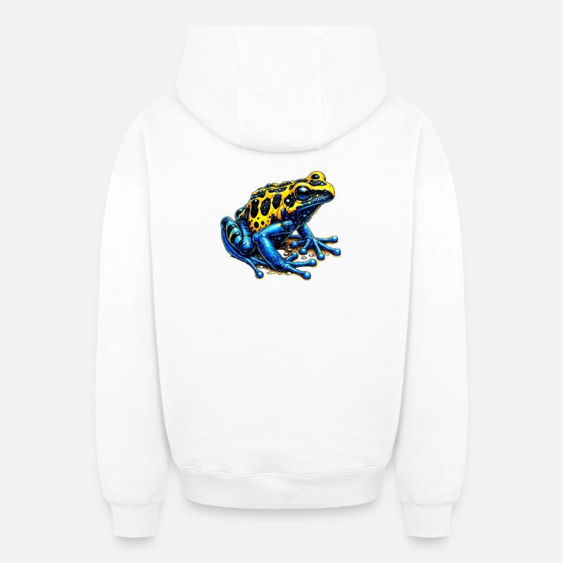 Grenouille - Sweat à capuche unisexe zippé oversize épais SPREAD - blanc